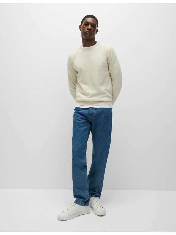 Marks & Spencer Čisti bombažni pulover z vratom Marks & Spencer zunaj bele barve