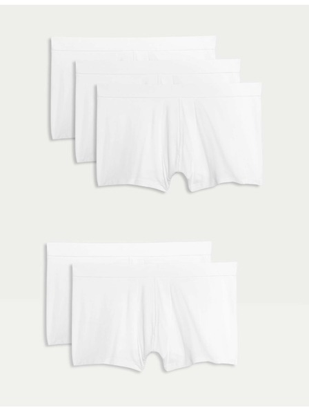 Marks & Spencer Komplet petih moških boksaric v beli barvi Marks & Spencer