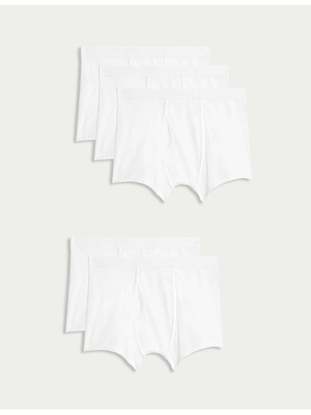 Marks & Spencer Raztegljive bombažne kratke hlače s tehnologijo Cool & Fresh™, 5 kosov Marks & Spencer bela