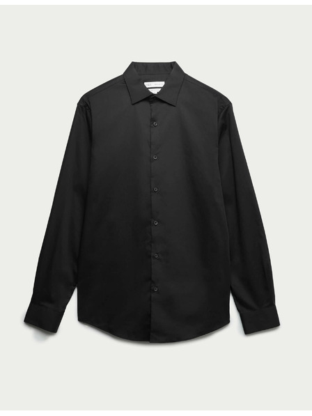 Marks & Spencer Črna moška bombažna srajca Marks & Spencer