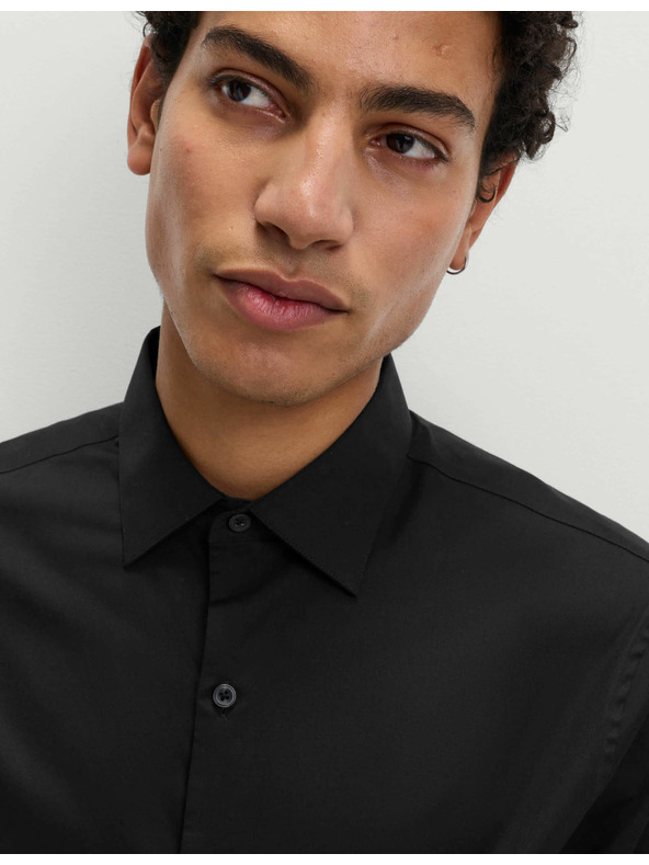 Marks & Spencer Črna moška bombažna srajca Marks & Spencer