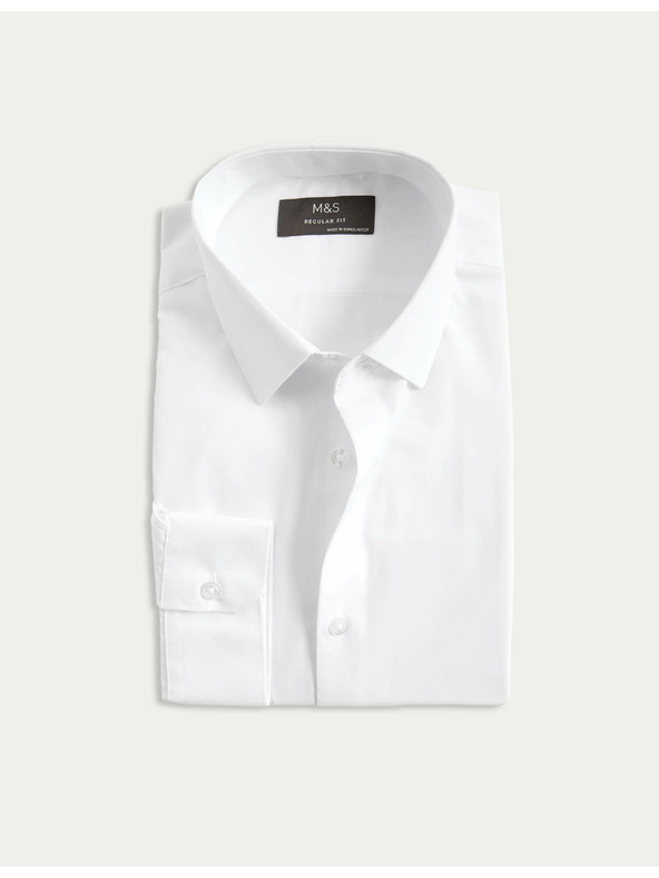 Marks & Spencer Srajca navadnega kroja, enostavna za likanje Marks & Spencer bela