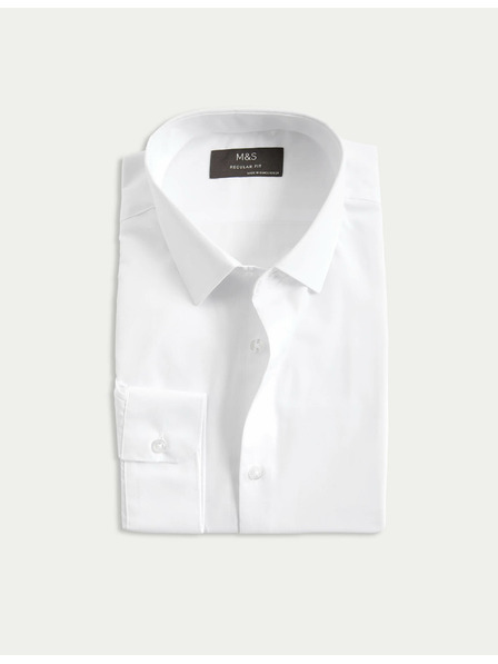 Marks & Spencer Srajca navadnega kroja, enostavna za likanje Marks & Spencer bela