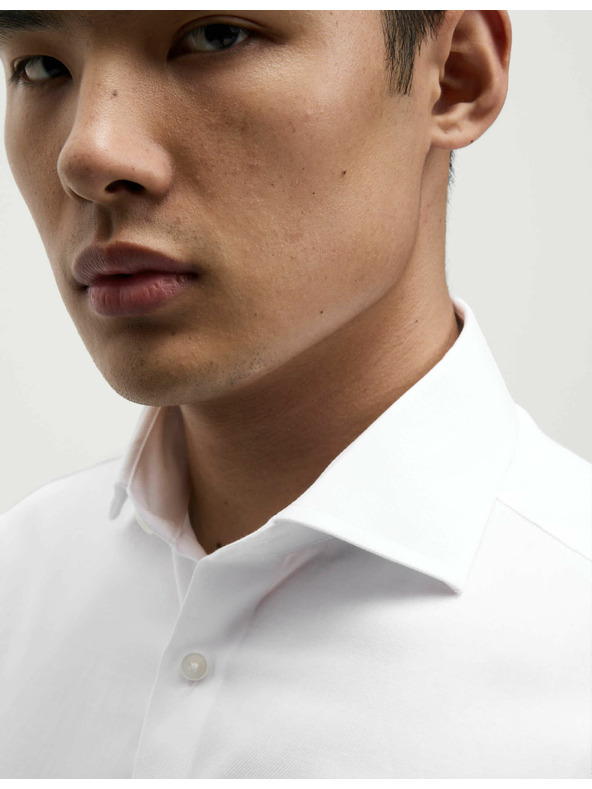 Marks & Spencer Razkošna bombažna srajca z dvojnimi manšetami ozkega kroja Marks & Spencer v beli barvi