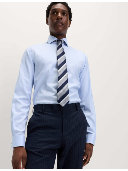 Marks & Spencer Srajca ozkega kroja iz razkošnega bombaža z dvojno manšeto Marks & Spencer modra