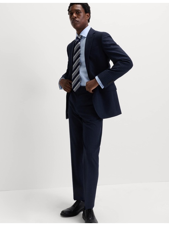 Marks & Spencer Srajca ozkega kroja iz razkošnega bombaža z dvojno manšeto Marks & Spencer modra