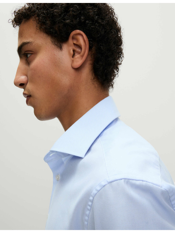Marks & Spencer Srajca ozkega kroja iz razkošnega bombaža z dvojno manšeto Marks & Spencer modra