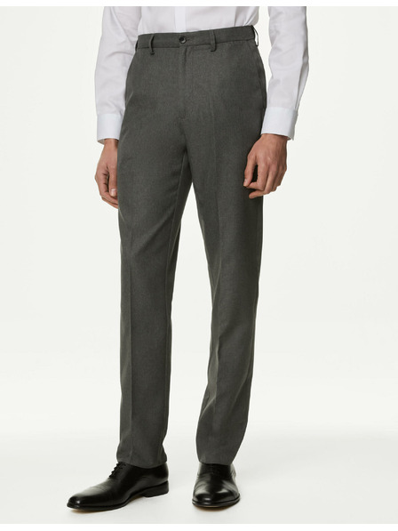 Marks & Spencer Gladke hlače Marks & Spencer za velike in visoke, običajnega kroja sive barve