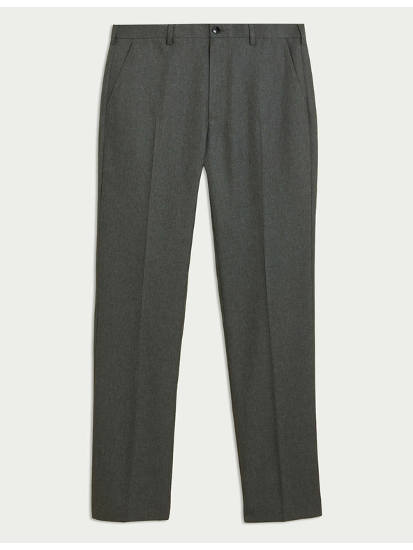 Marks & Spencer Gladke hlače Marks & Spencer za velike in visoke, običajnega kroja sive barve