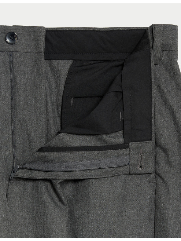 Marks & Spencer Gladke hlače Marks & Spencer za velike in visoke, običajnega kroja sive barve