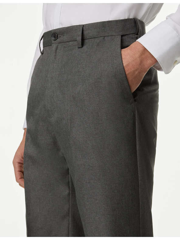 Marks & Spencer Gladke hlače Marks & Spencer za velike in visoke, običajnega kroja sive barve