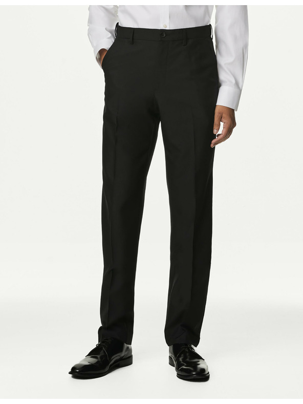 Marks & Spencer Gladke hlače za velike in visoke, običajnega kroja Marks & Spencer črne