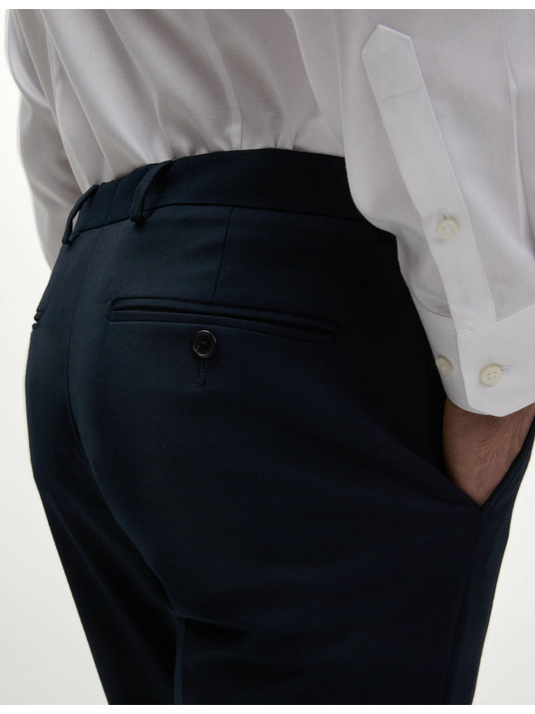 Marks & Spencer Temno modre moške formalne hlače Marks & Spencer