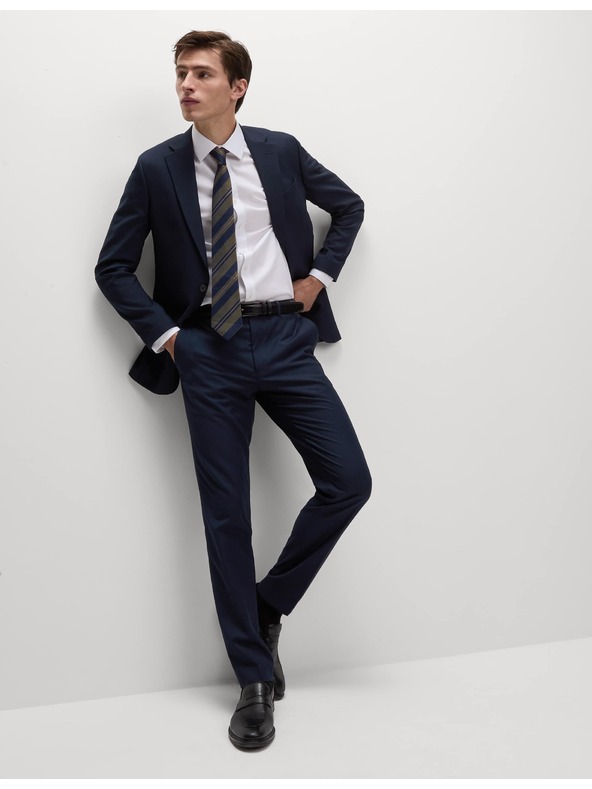 Marks & Spencer Temno modre moške formalne hlače Marks & Spencer