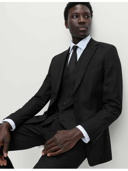 Marks & Spencer Moški črn suknjič ozkega kroja Marks & Spencer