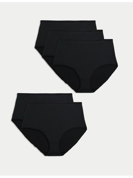 Marks & Spencer Hlače do pasu iz mikrovlaken, brez vidnih robov, 5 kosov v pakiranju Marks & Spencer črna Marks & Spencer črna