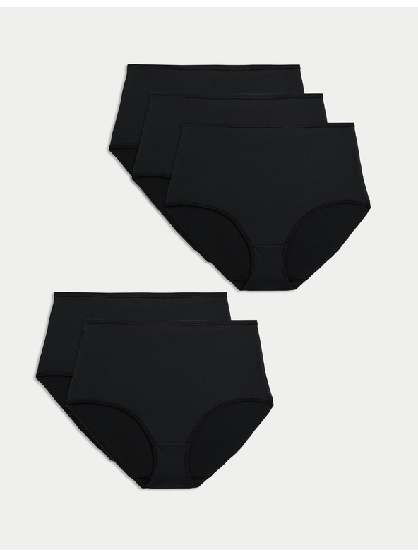 Marks & Spencer Hlače do pasu iz mikrovlaken, brez vidnih robov, 5 kosov v pakiranju Marks & Spencer črna Marks & Spencer črna