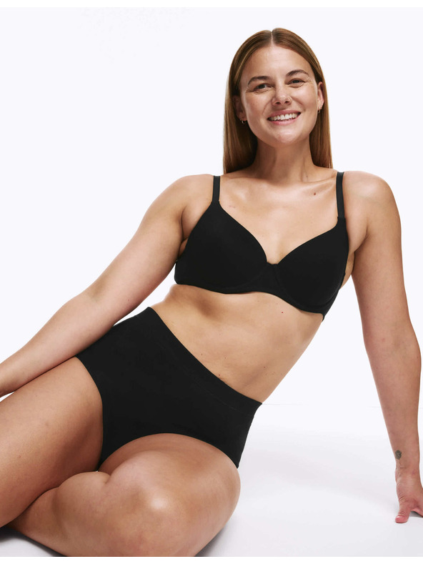 Marks & Spencer Bombažne spodnjice z visokim pasom, 3 kosi Marks & Spencer črna