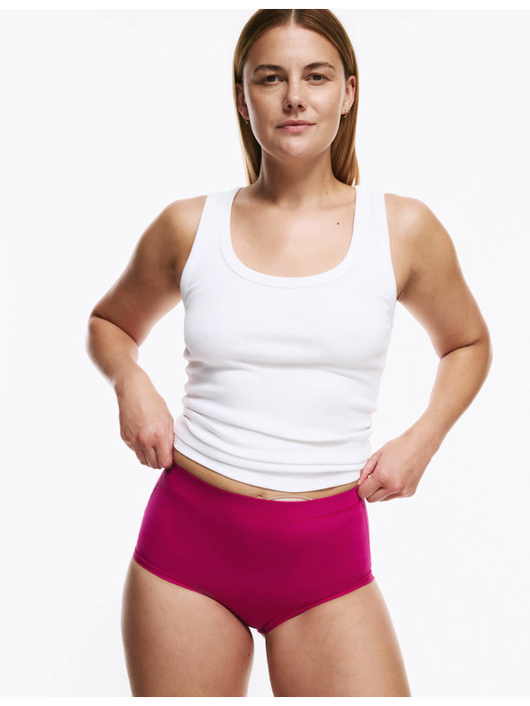 Marks & Spencer Stoma bombažne hlače z visokim pasom, 3 kosi Marks & Spencer roza