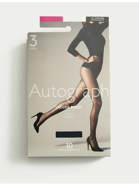 Marks & Spencer Trdne in mat nogavice 10 DEN, 3 kosi Marks & Spencer črna