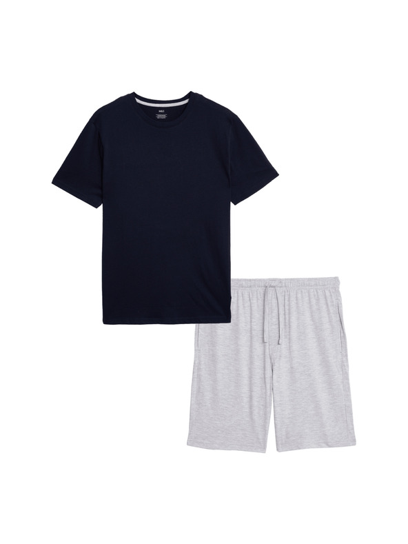 Marks & Spencer Moška pižama Marks & Spencer v sivo-modri barvi