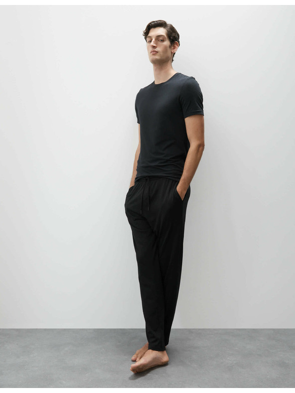 Marks & Spencer Črne moške pižamske hlače Supima® Marks & Spencer