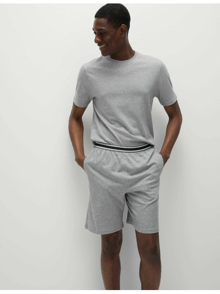 Marks & Spencer Komplet dveh moških pižamskih hlač iz čistega bombaža Marks & Spencer v sivi barvi