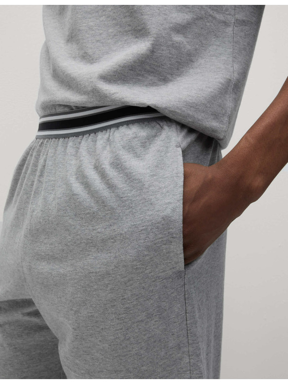 Marks & Spencer Komplet dveh moških pižamskih hlač iz čistega bombaža Marks & Spencer v sivi barvi