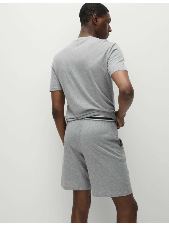 Marks & Spencer Komplet dveh moških pižamskih hlač iz čistega bombaža Marks & Spencer v sivi barvi