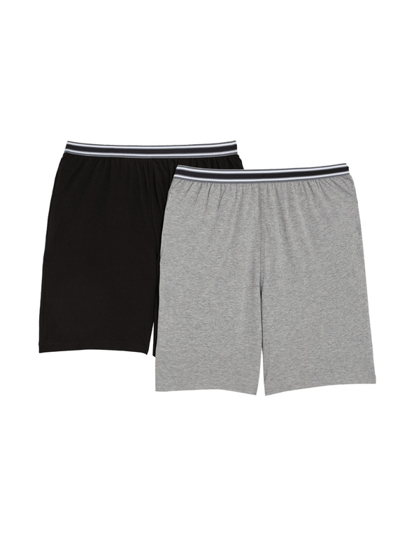 Marks & Spencer Komplet dveh moških pižamskih hlač iz čistega bombaža Marks & Spencer v sivi barvi