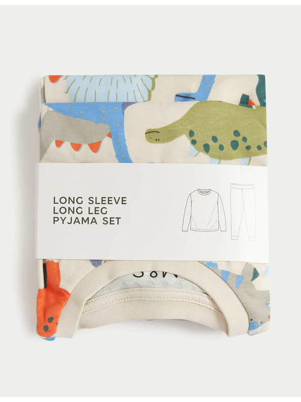 Marks & Spencer pižama iz čistega bombaža Marks & Spencer z motivom dinozavrov (1-8 let)