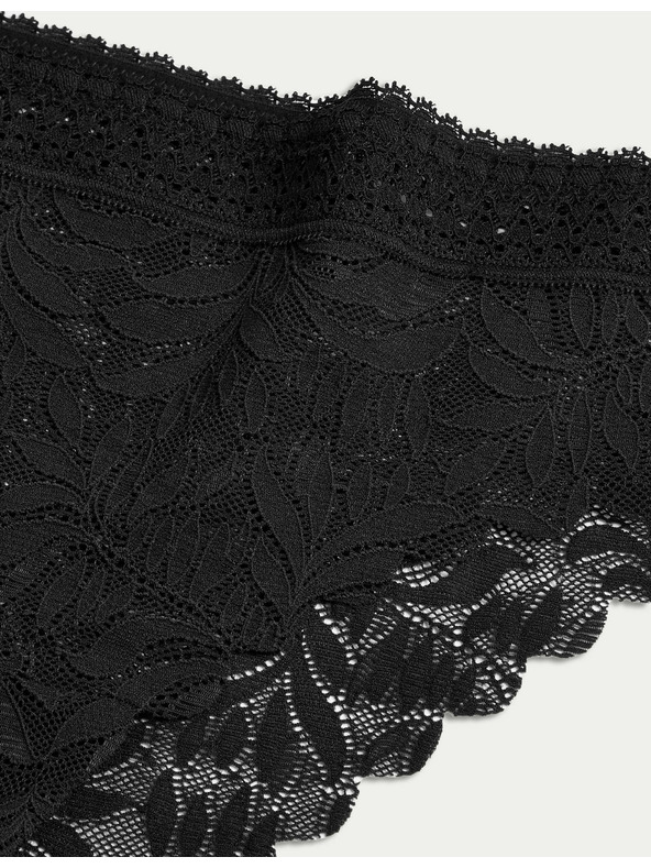 Marks & Spencer Komplet treh ženskih brazilskih čipkastih hlačk s tehnologijo Flexifit™ Marks & Spencer v črni barvi