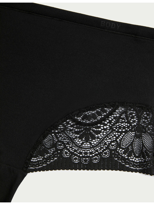 Marks & Spencer Komplet treh ženskih čipkastih hlačk z visokim pasom v črni barvi Marks & Spencer