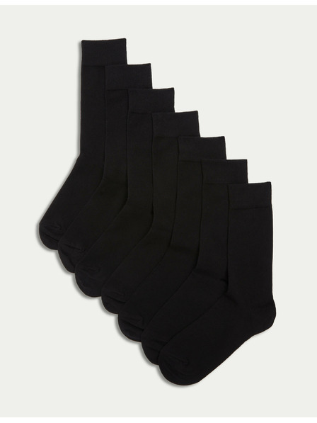 Marks & Spencer Komplet sedmih parov moških črnih nogavic Marks & Spencer Cool & Fresh™