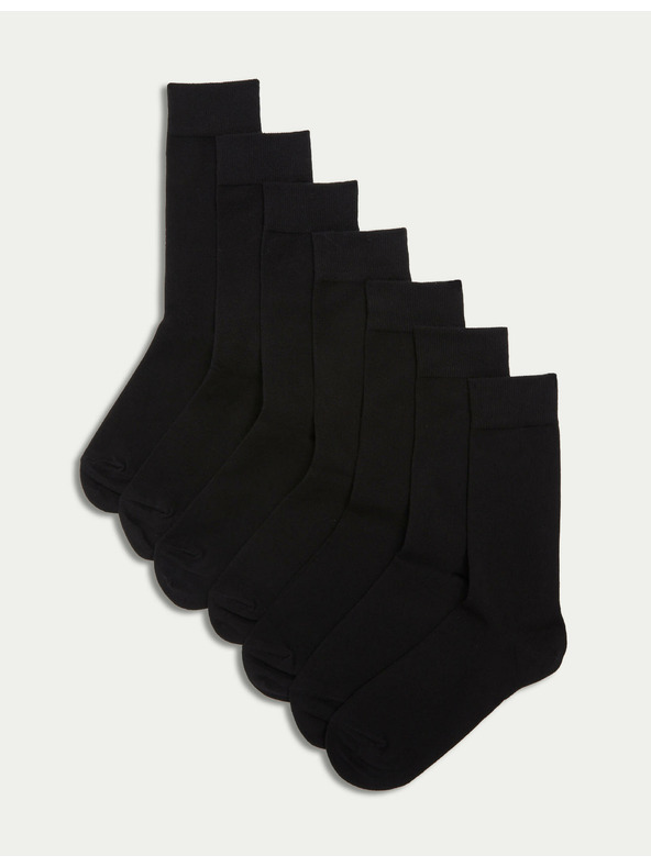 Marks & Spencer Komplet sedmih parov moških črnih nogavic Marks & Spencer Cool & Fresh™