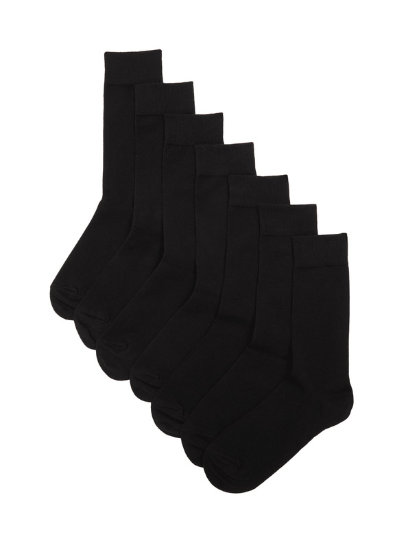 Marks & Spencer Komplet sedmih parov moških črnih nogavic Marks & Spencer Cool & Fresh™