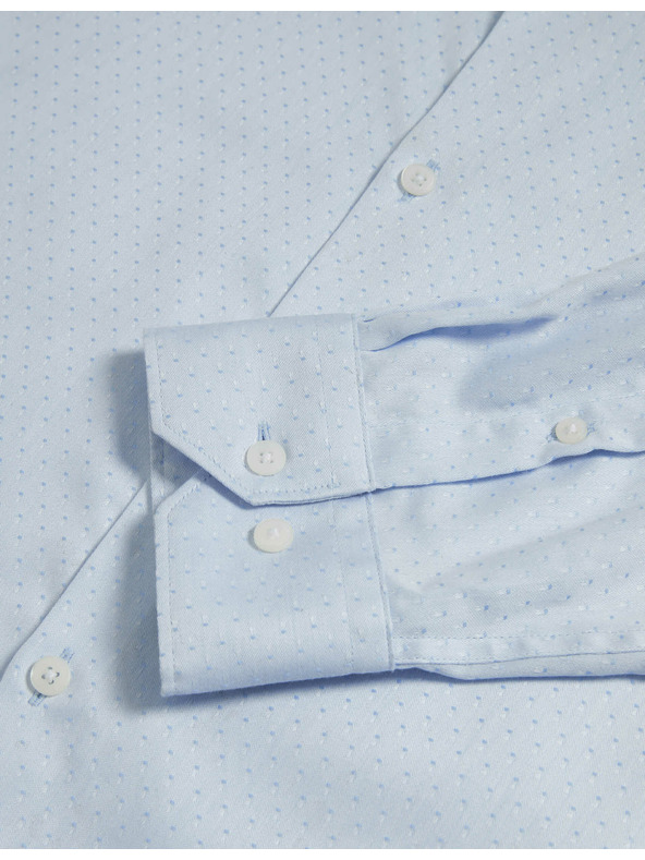 Marks & Spencer Srajca iz čistega bombaža rednega kroja z majhnimi pikami Marks & Spencer modra