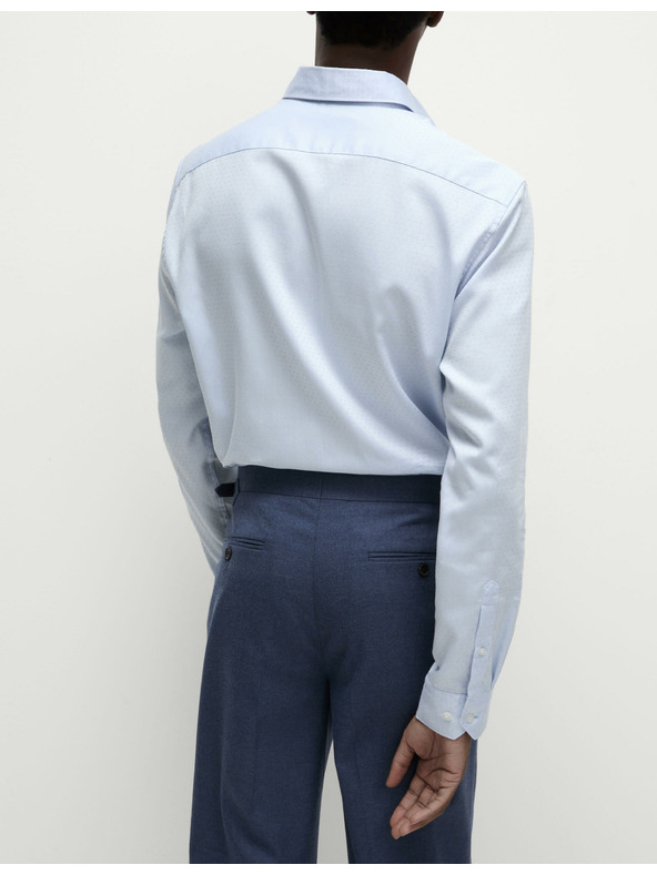 Marks & Spencer Srajca iz čistega bombaža rednega kroja z majhnimi pikami Marks & Spencer modra