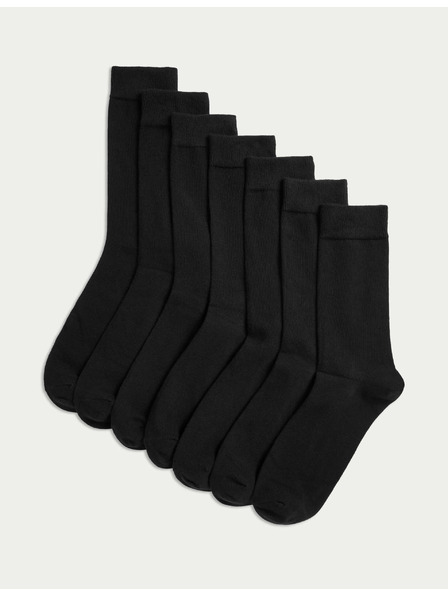 Marks & Spencer Komplet sedmih moških nogavic v črni barvi Marks & Spencer