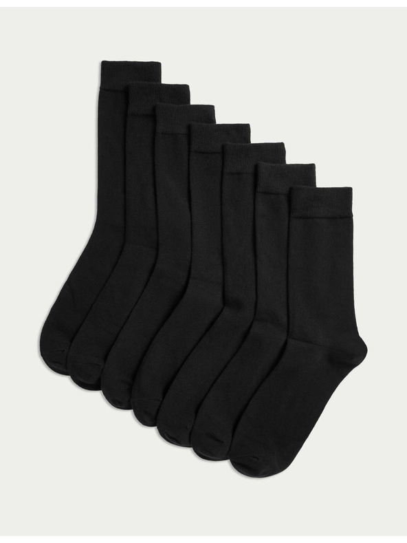 Marks & Spencer Komplet sedmih moških nogavic v črni barvi Marks & Spencer