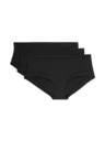 Marks & Spencer Modalne kratke hlače z nizkim pasom in tehnologijo Flexifit™, 3 kosi Marks & Spencer črna