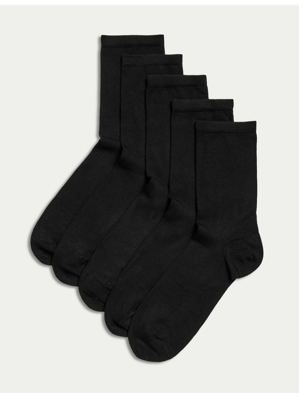 Marks & Spencer 5 parov gležnjarjevih nogavic Sumptuously Soft™ Marks & Spencer črne barve