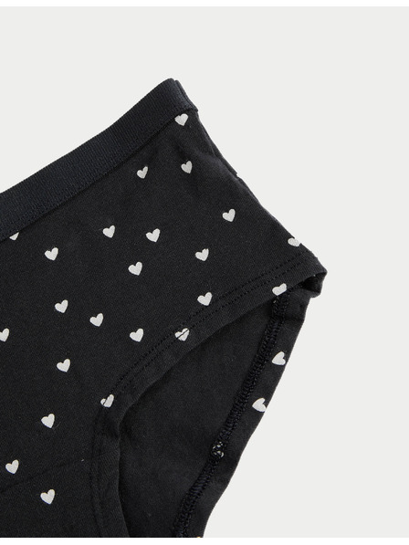 Marks & Spencer Šortky s vysokým podielom bavlny a potlačou s motívom srdca, 7 ks (5–16 rokov) Marks & Spencer čierna