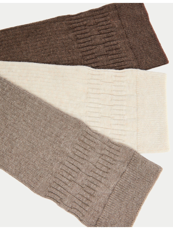 Marks & Spencer 3 pari nogavic z mehkim robom Marks & Spencer rjava