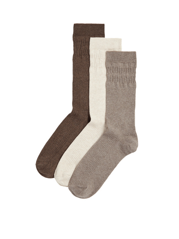 Marks & Spencer 3 pari nogavic z mehkim robom Marks & Spencer rjava