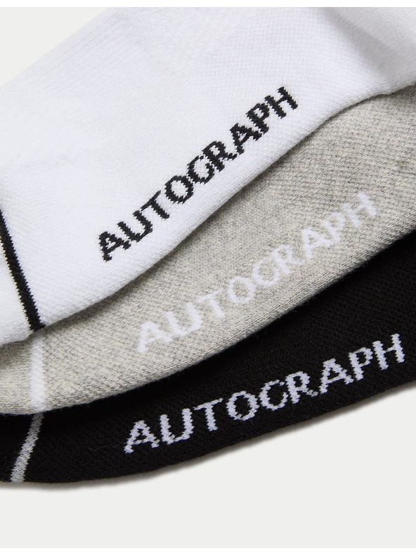 Marks & Spencer Športne nogavice iz mešanice bombaža Supima®, 3 kosi Marks & Spencer večbarvna