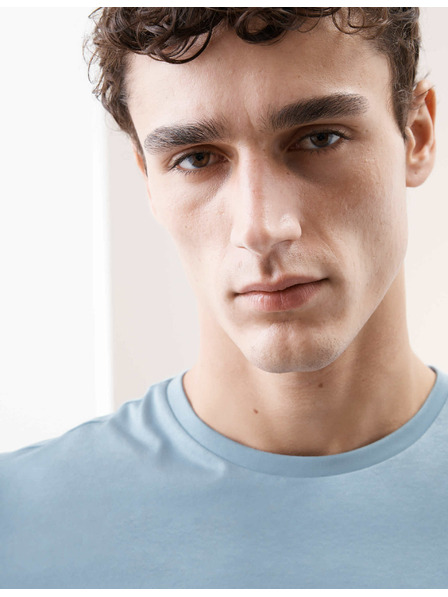 Marks & Spencer Tričko z prémiovej bavlny, úzky strih Marks & Spencer modré