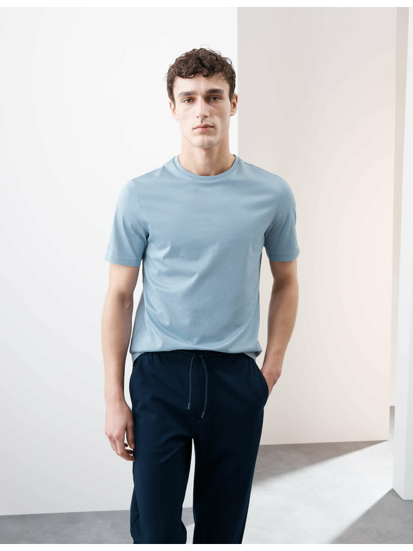 Marks & Spencer Tričko z prémiovej bavlny, úzky strih Marks & Spencer modré