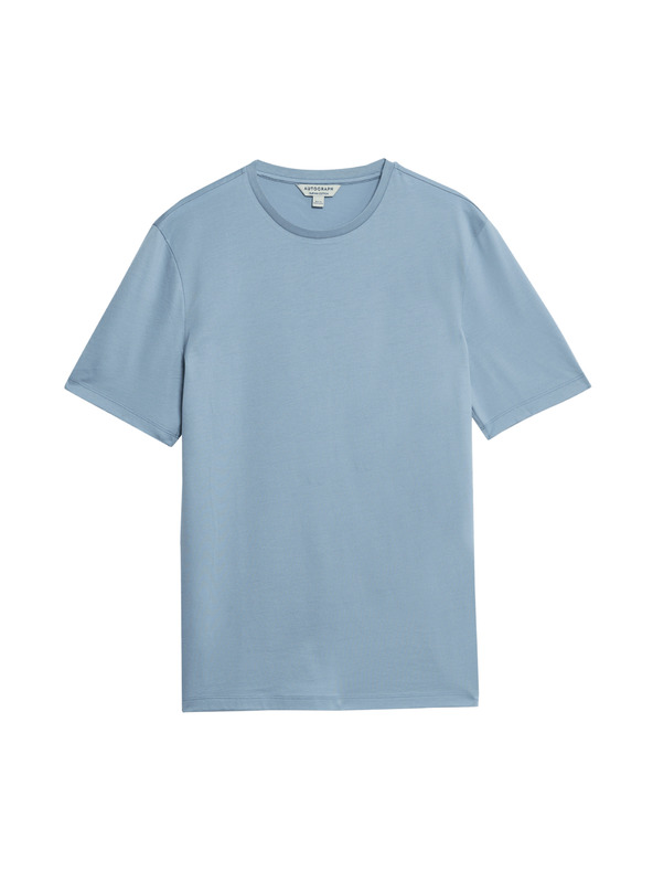 Marks & Spencer Tričko z prémiovej bavlny, úzky strih Marks & Spencer modré