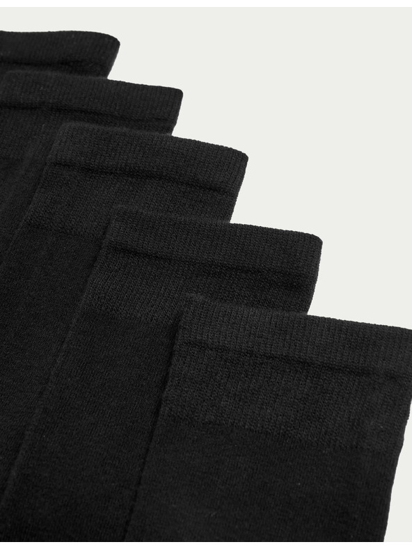 Marks & Spencer Paket 5 parov izjemno udobnih gležnjarskih nogavic z visokim deležem bombaža Marks & Spencer črna